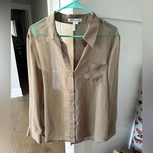 BCBGeneration Sheer Brown Blouse